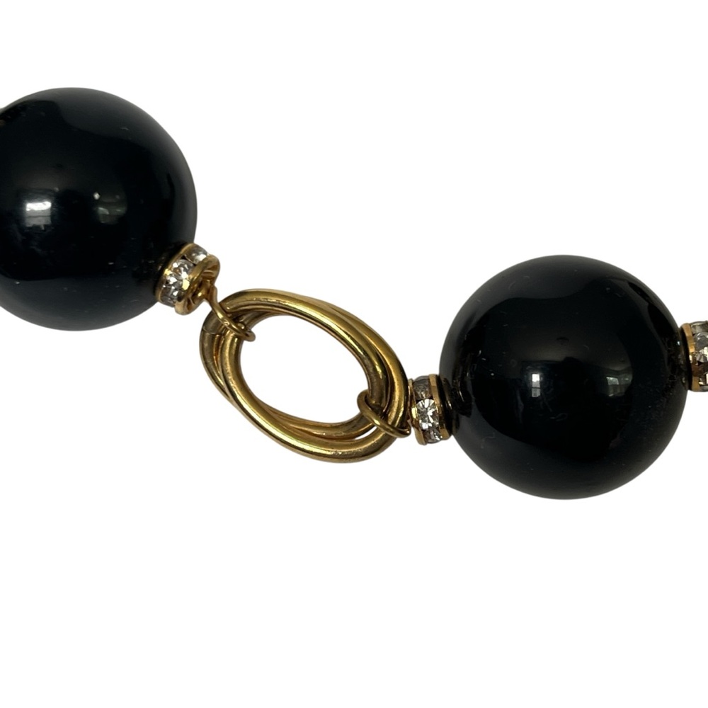 Kate Spade New York Black Bauble Bubble Statement Collar Necklace Rhinestone - Picture 3 of 8